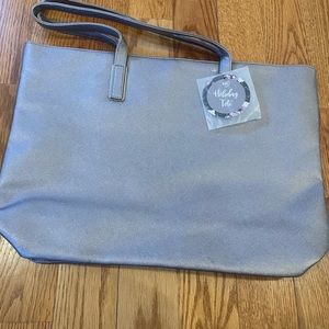 Silver/gray holiday tote bag